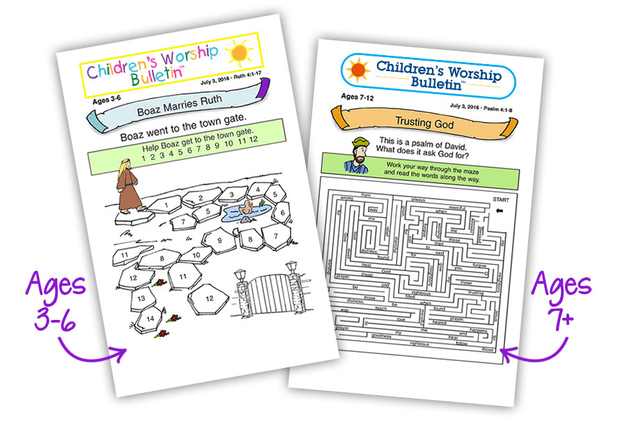 Children's Worship Bulletins for Both Age Groups